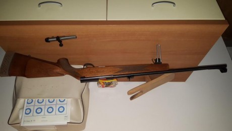 Vendo una carabina Sako P72, de cerrojo muy precisa, calibre 22, un cargador de 5 balas original y otro 00