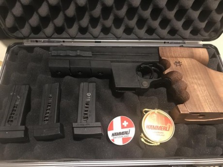Buenas noches compañeros!!! Vendo mi pistola de tiro hammerli 280 con carro del 22 con 3 cargadores el 02