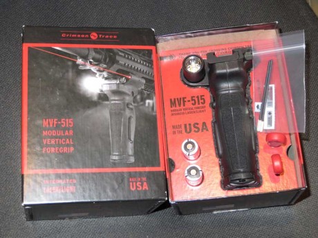VENDIDA, solo usada para fotos. Empuñadura MVF-515 de Crimson Trace. Incluye foco 200 LED y laser rojo 02