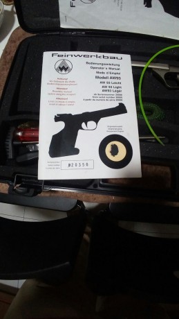 Un amigo vende esta súper conocida
pistola Feinwerkbau AW 93 con poco
uso con dos cachas
   VENDIDA   00