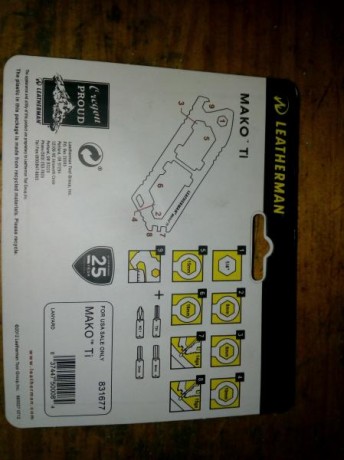 Buenos dias, pongo a la venta mi leatherman mako ti, esta nueva sin sacar de su envoltorio (el envoltorio 01