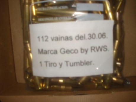 Vendo 112 vainas Geco del .30-06 marca Cineshot by RWS con un solo tiro, pasadas por Tumbler y conservando 00