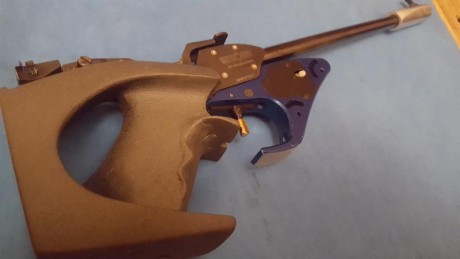 Vendo pistola libre match guns mg5E, cacha de zurdo adaptada talla M y cacha de diestro talla S, maleta, 00