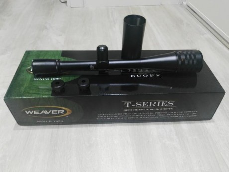Buenos días,

Vendo visor Weaver T36 prácticamente nuevo,estaba montado en una carabina del 22 que he 02