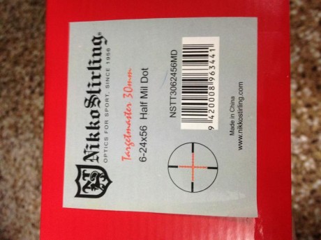 Vendo visor Nikko Stirling de 6-24x56 retícula half mil dot iluminada , nuevo a estrenar. Precio 275€ 02