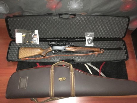 Si se quiere por partes:
Rifle solo, 1050€.
Visor solo, 600€.
Bases y Anillas, 120€.
Funda de piel y correa, 00