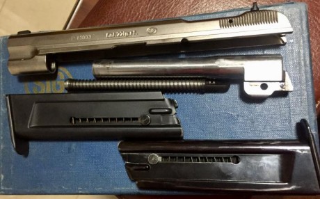 Se ofrece un magnifico kit 22Lr de la marga SIG para la Pistola SIG P210. original, cos dos cargadores, 01