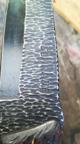 Schrade customizado. Acero 1095, 6mm de grosor, texturizado, cachas de madera, funda de cuero (envío también 22