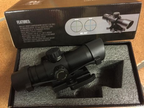 Hola
Sigo vaciando armarios y pongo a la venta los siguientes visores

-NCSTAR  MARK III  GEN 2  con retícula 00