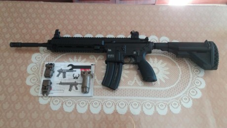 Hola a todos.
Vendo carabina HK-416 D145RS, la de cañón largo.
La compré nueva hace dos años y está nueva 10