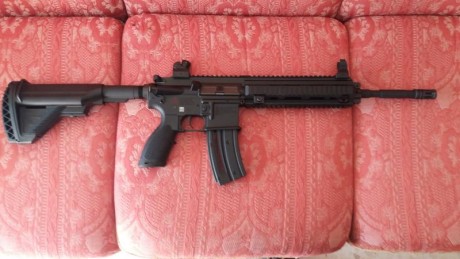 Hola a todos.
Vendo carabina HK-416 D145RS, la de cañón largo en calibre .22lr.
La compré nueva hace dos 01