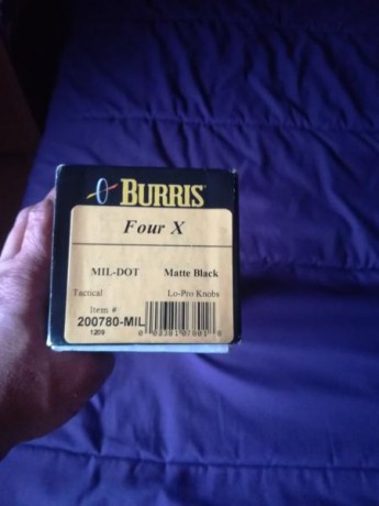 Hola vendo tres visores, el primero es un burris four X de 3x12x 56 con retícula iluminada, tiene mucha 01