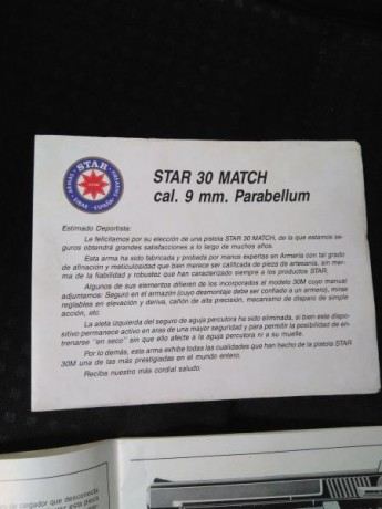 Hola compañeros,vendo manual para la conocida star 30 m,escucho ofertas o cambio por peines mauser oviedo 01