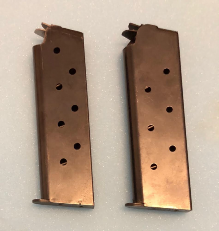 Vendo dos cargadores monohilera para 1911, son de la marca Springfield Armory calibre 45ACP, 40€ cada 00