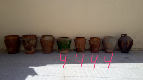 Vendo varias cantaras de barro antiguas, cantarillos n°1 20€, tinajas n°2 150€, cantaras de dos asas n°3 12