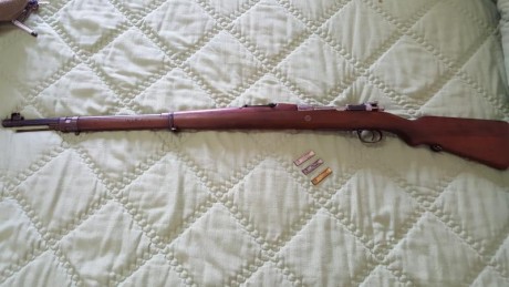 RIFLE DE CERROJO DWM CALIBRE 7x57 MODELO 1908 FABRICADO EN BERLIN 750 EUROS ( CON 3 PEINES, 5 CAJAS DE 00