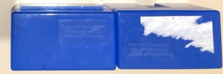 Vendo juego de Dies Lee del calibre 30-06 y 100 vainas en caja de munición de Frankford Arsenal, precio 00