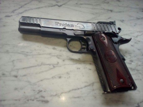 Hola, un compañero pone a la venta estas dos armas:
STI TROJAN, Calibre 9 parabelum, en 600 €
LUGER P-08 00