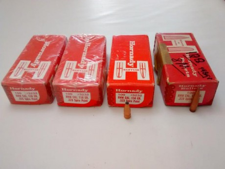 Vendo puntas de 8 mm. / .323"
2 cajas de de 100 u. de 150 grains.  Hornady Spire Point (Interlock 00