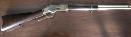 Vendo carabina Winchester 1873 original niquelada, calibre 44-40, fabricada en 1882, guiada como Arma 02