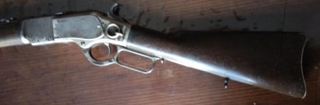 Vendo carabina Winchester 1873 original niquelada, calibre 44-40, fabricada en 1882, guiada como Arma 01