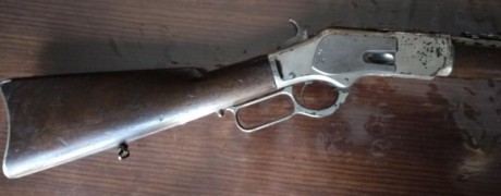 Vendo carabina Winchester 1873 original niquelada, calibre 44-40, fabricada en 1882, guiada como Arma 11
