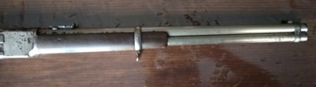 Vendo carabina Winchester 1873 original niquelada, calibre 44-40, fabricada en 1882, guiada como Arma 10