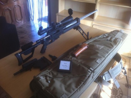 se vende rifle Unique RS1 calibre 308 y visor Deon March X 8-80x56, con bipode, funda AiM,dos culatas, 10