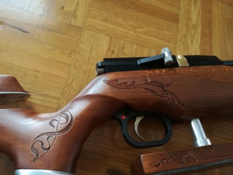 Carabina cometa lynx 4.5mm totalmente customizada 
Culata tallada a medida para las manos y preparada 01