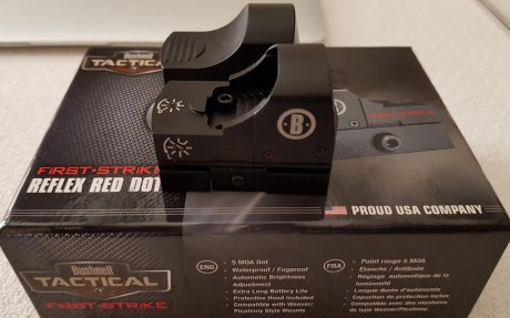 vendo visor punto rojo bushnell first strike, como nuevo. es muy pequeño y ligero, ideal para montarlo 01