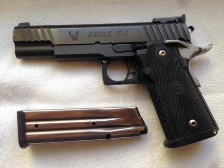   VENDIDA  compañeros.
Vendo mi  pistola STI Eagle 5.0 del calibre 9 mm  prácticamente nueva. Solo he 02