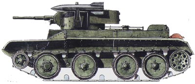 Rebuscando el otro en el Internet descubrí esta lamina de un BT-5 ruso con estos dos lanzadores de esos 50