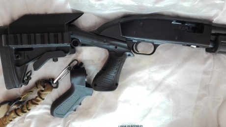 Buenas:
Vendo mi escopeta corredera MOSSBERG 500 SURVIVAL.

- Capacidad: 4 más 1.
- Correa táctica de 10