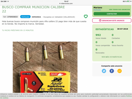 Uno pide por un Pietta niquelado con sus certificados, 2000 euros, jajaja.

Y el otro anuncio, no comete 60
