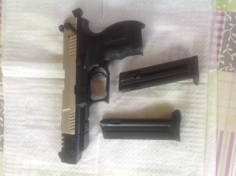 Vendo Walther P 22 Target.
Buen estado. 2 cargadores y caja original.
Calibre 22.
100 euros más envío. 01