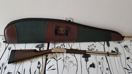 Carabina semiautomática de Umarex, réplica Winchester del oeste, de bombona de CO2 de 88 gr y perdigones 02