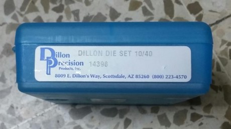 Se vende juego Die DILLON para calibre .40/10mm.
Su estado es nuevo sin uso.
70€ mas envío.

Se encuentran 00