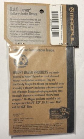 Se vende MAGPUL AR-15 B.A.D. LEVER totalmente a estrenar, en su embalaje original.
Se trata de la palanca 01
