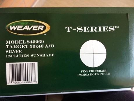 vendo visor weaver t36 36x40 plata comprado en marzo 2018 ( solo estrenado, con factura de compra) . con 20