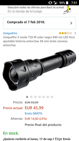 Hola, tengo un monocular nocturno Bresser de 5x50 que utilizo siempre en esperas y me es de gran ayuda. 10