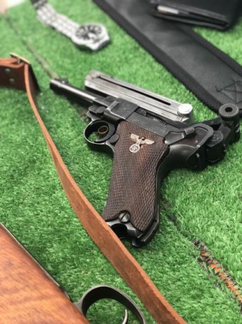 Vendo Luger P.08 de 1.937 con numeros coincidentes toda excepto el cargador. Agrupa muy bien, a 25, 50 100