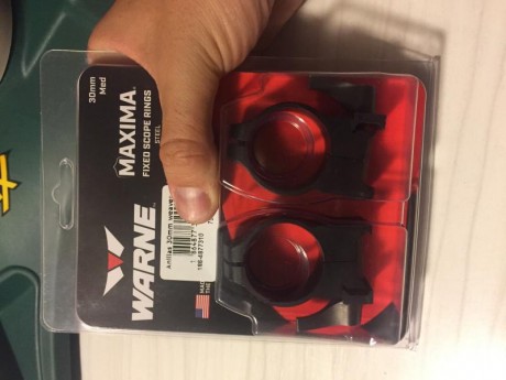 Se venden anillas Warne maxima desmontables, son las altas para visores hasta 56mm de campana y 30mm de 00