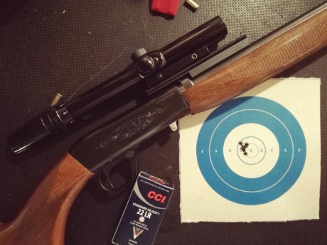 Vendo esta joya.
Carabina calibre 22 LR, marca BROWNING desmontable en dos partes (Take down). Con monturas 01