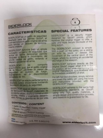 Buenas tardes;
Pongo a la venta el seguro adicional de disparador para Glock.
Estaba montado en una G26 00