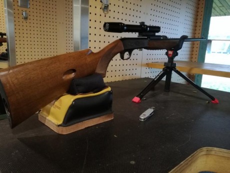 Vendo esta joya.
Carabina calibre 22 LR, marca BROWNING desmontable en dos partes (Take down). Con monturas 11