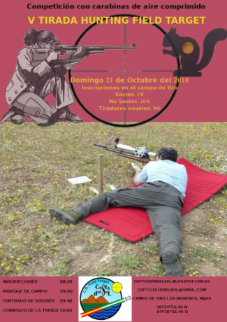V TIRADA HUNTING FIELD TARGET - CDFT.C. del Sol 21/10/18

Hola a todos,

Siempre que el tiempo nos lo 00