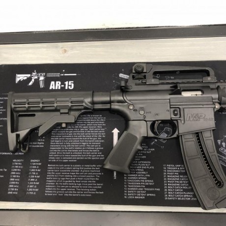 Buenas a todos,

Pongo en venta mi SW MP-15 calibre 22.  He disfrutado mucho con ella, arma fiable, sin 02
