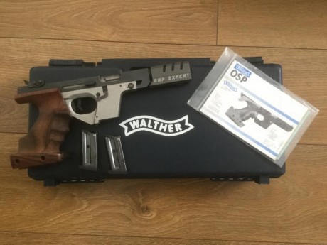 Pistola Walther modelo GSP Expert 22 LR
Estado muy bueno, poco uso y bien cuidada 
Con su maletín original, 00