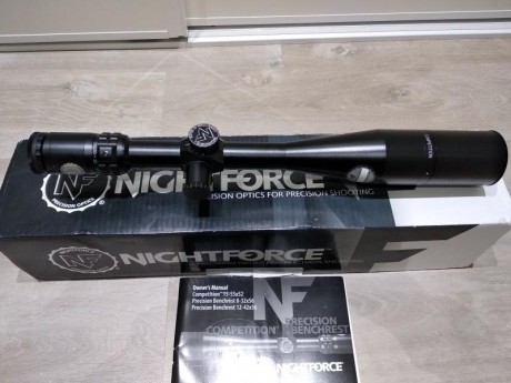 Buenas tardes,
Vendo Nightforce Competition 15x55x52.
Retícula CTR-1
Estado impecable.
Precio: 2250€
Para 00