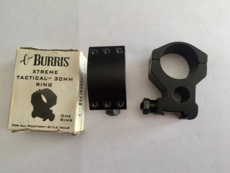 Se ofrece montura de dos anillas Burris XTR  Extreme Tactical, las mas altas, estado nuevas,con seis tornillos 00